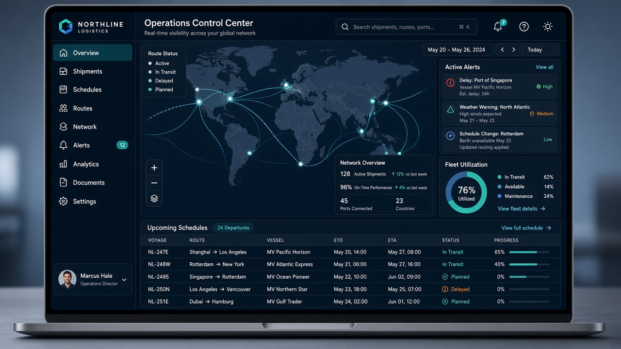 Harbor Ops logistics platform interface