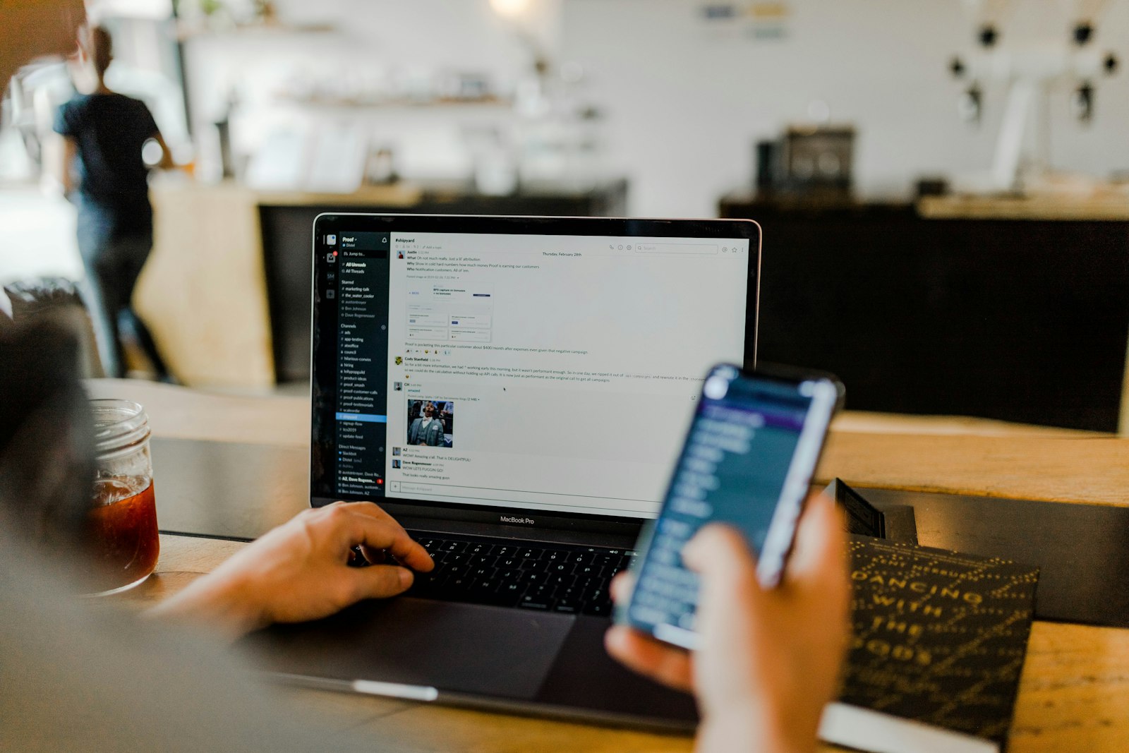 Person using a fintech application on a laptop